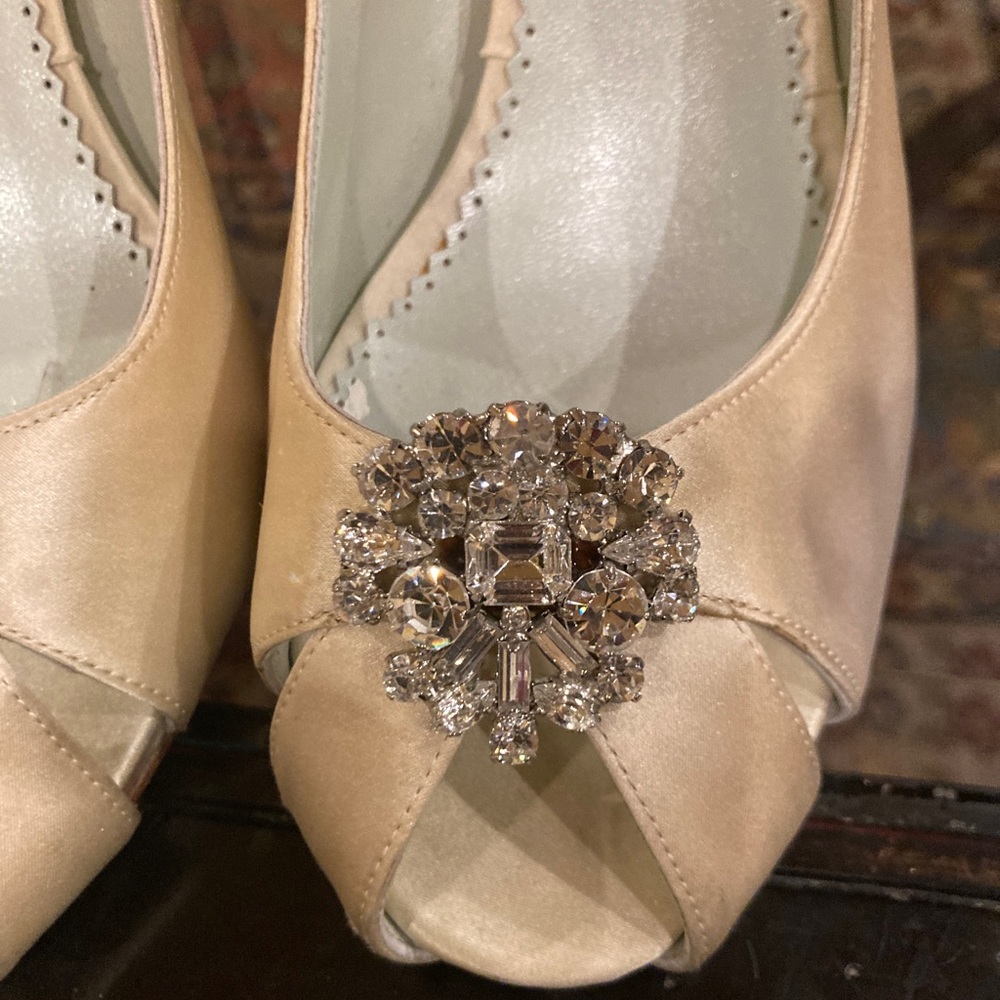 Size 9 B cream dressy shoes wore with wedding dress